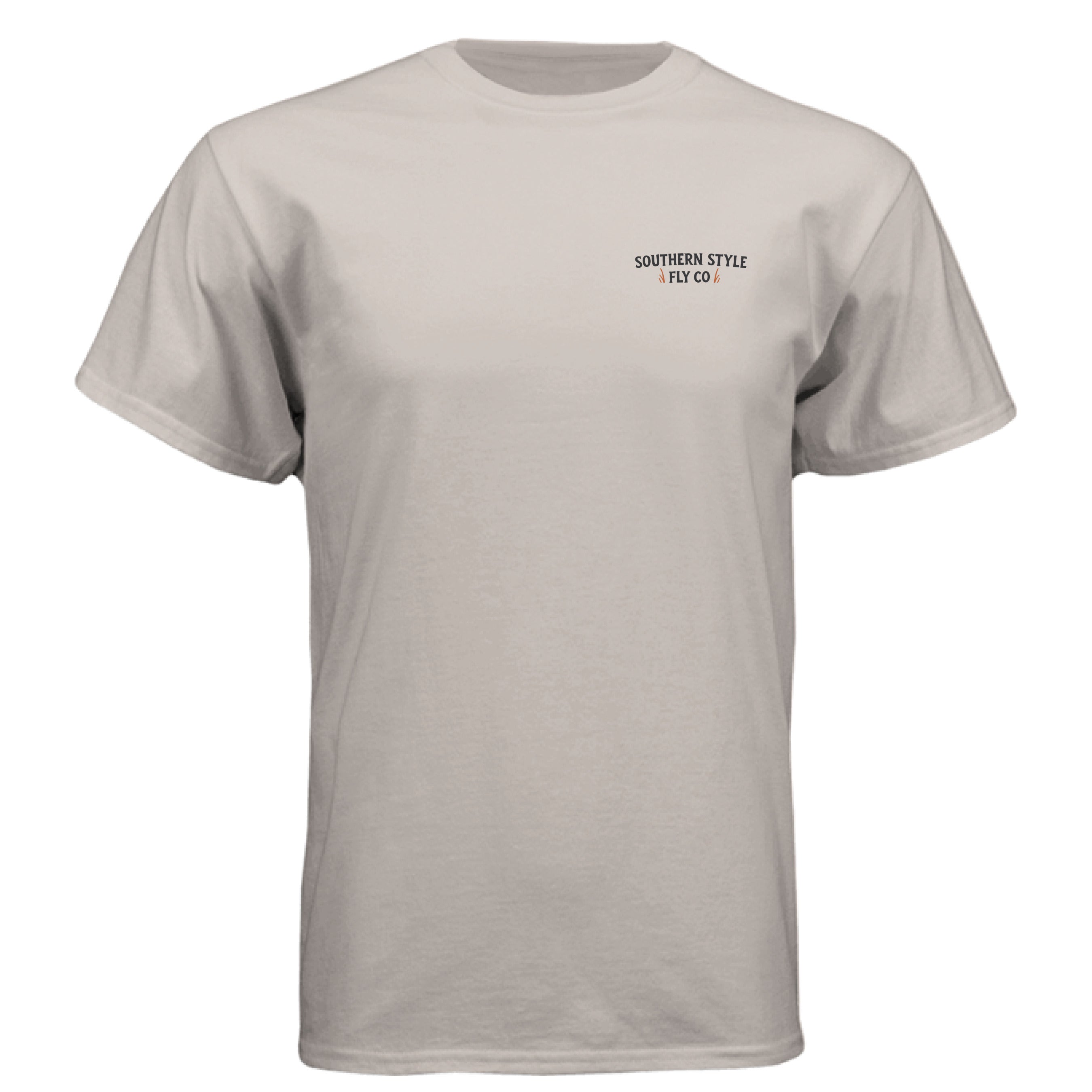 Silk Southern Style Fly t-shirt front view with small chest logo, lightweight summer shirt
